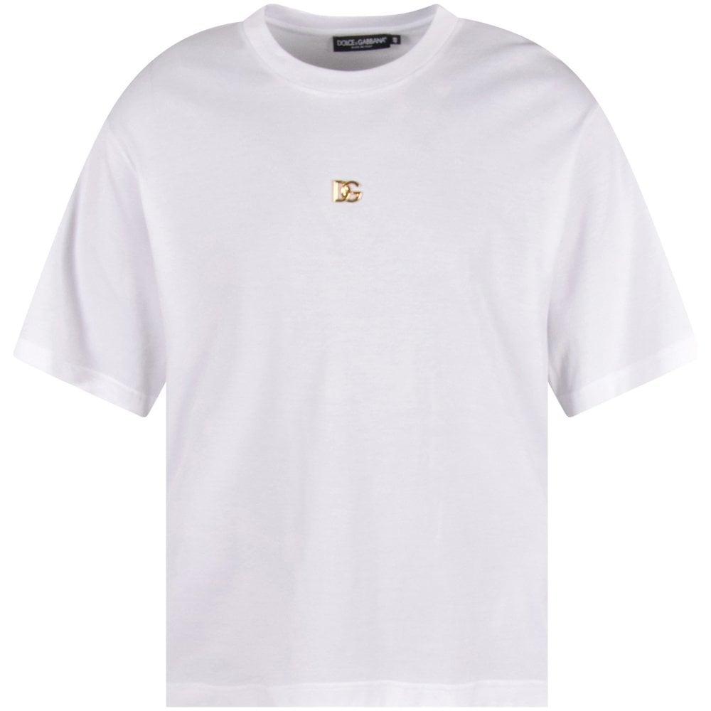 Dolce & Gabbana Gold Logo T-shirt in White for Men | Lyst Canada