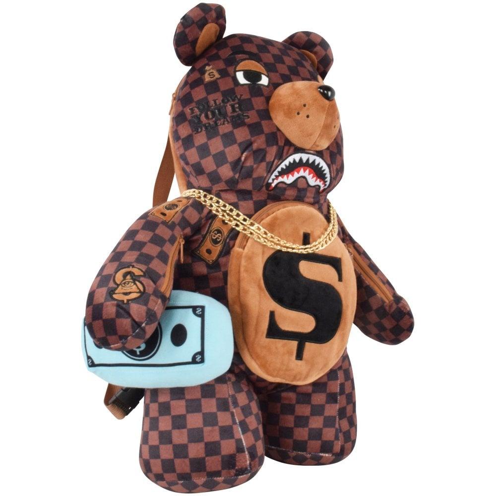 Shop SPRAYGROUND Teddy Bear Checked Backpack 910B4409NSZ brown