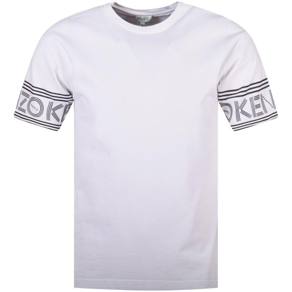 KENZO Cotton White Sleeve Logo T-shirt for Men - Lyst