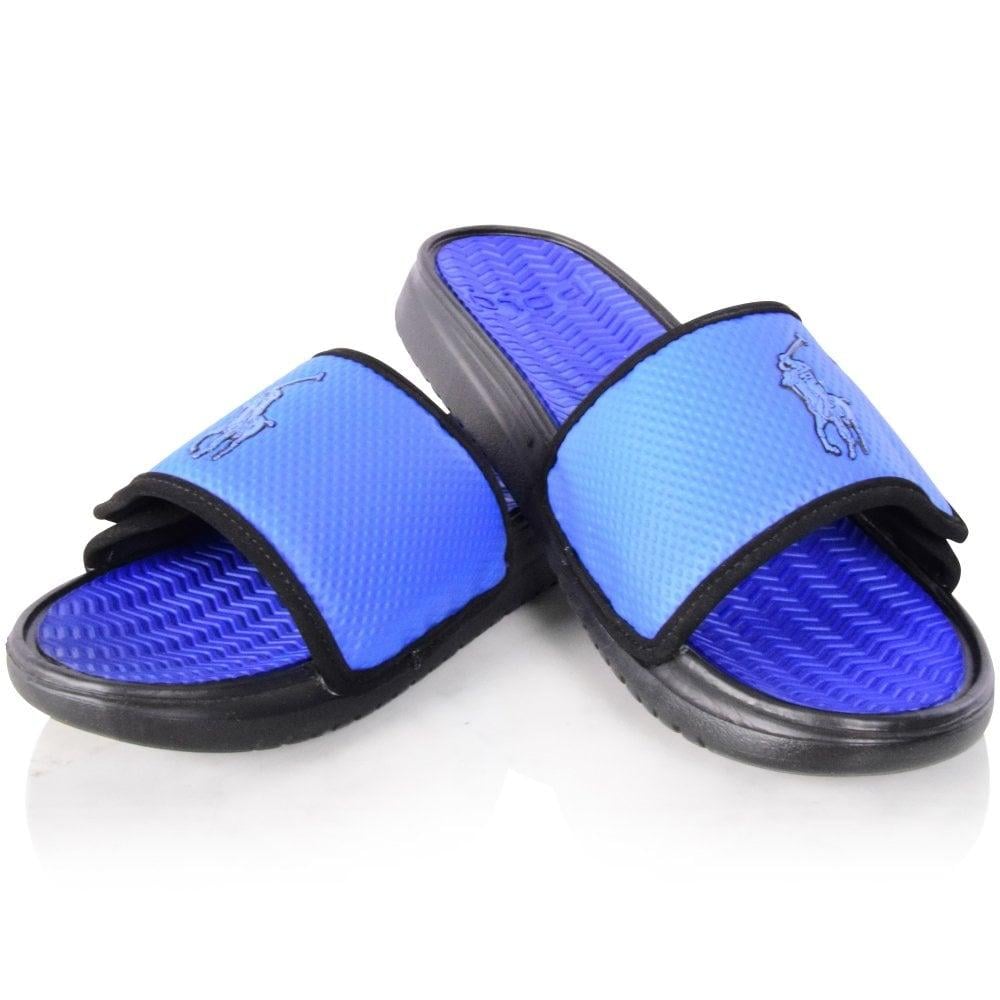 ralph lauren blue sliders