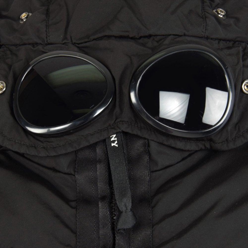 puffer jacket with goggles