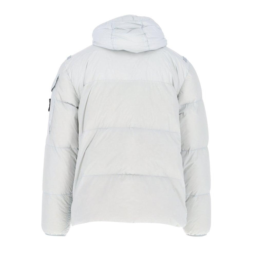 Stone Island Crinkle Reps Gd Hooded Down Jacket in Gray for Men | Lyst