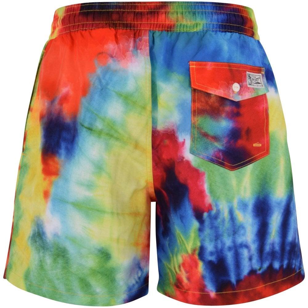 Synthetic Tie Dye Swim Shorts for Men 