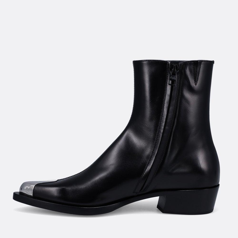 Alexander McQueen Black Pointed Boots for Men Lyst