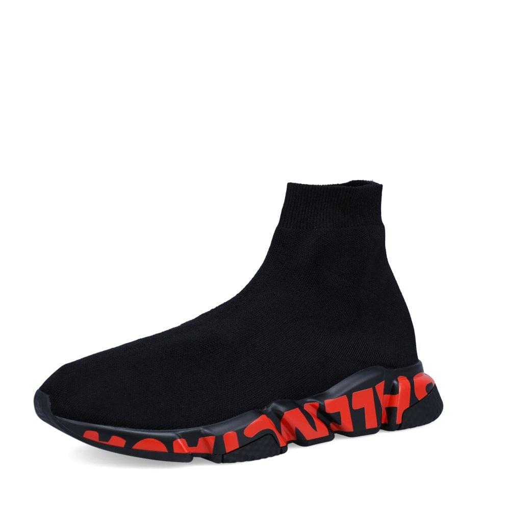 Balenciaga Black & Red Graffiti 2.0 Speed Sock Runners for Men | Lyst