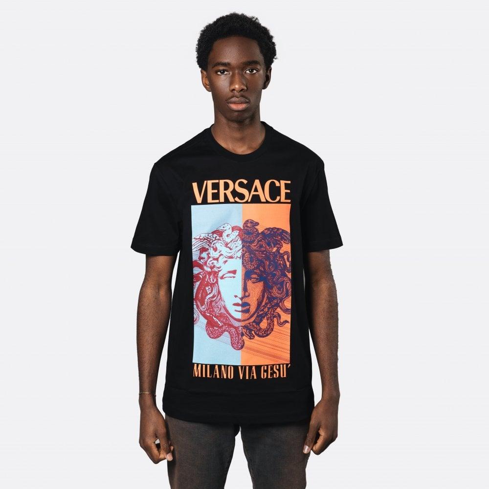 Versace Duo-tone Medusa T-shirt in Black for Men | Lyst