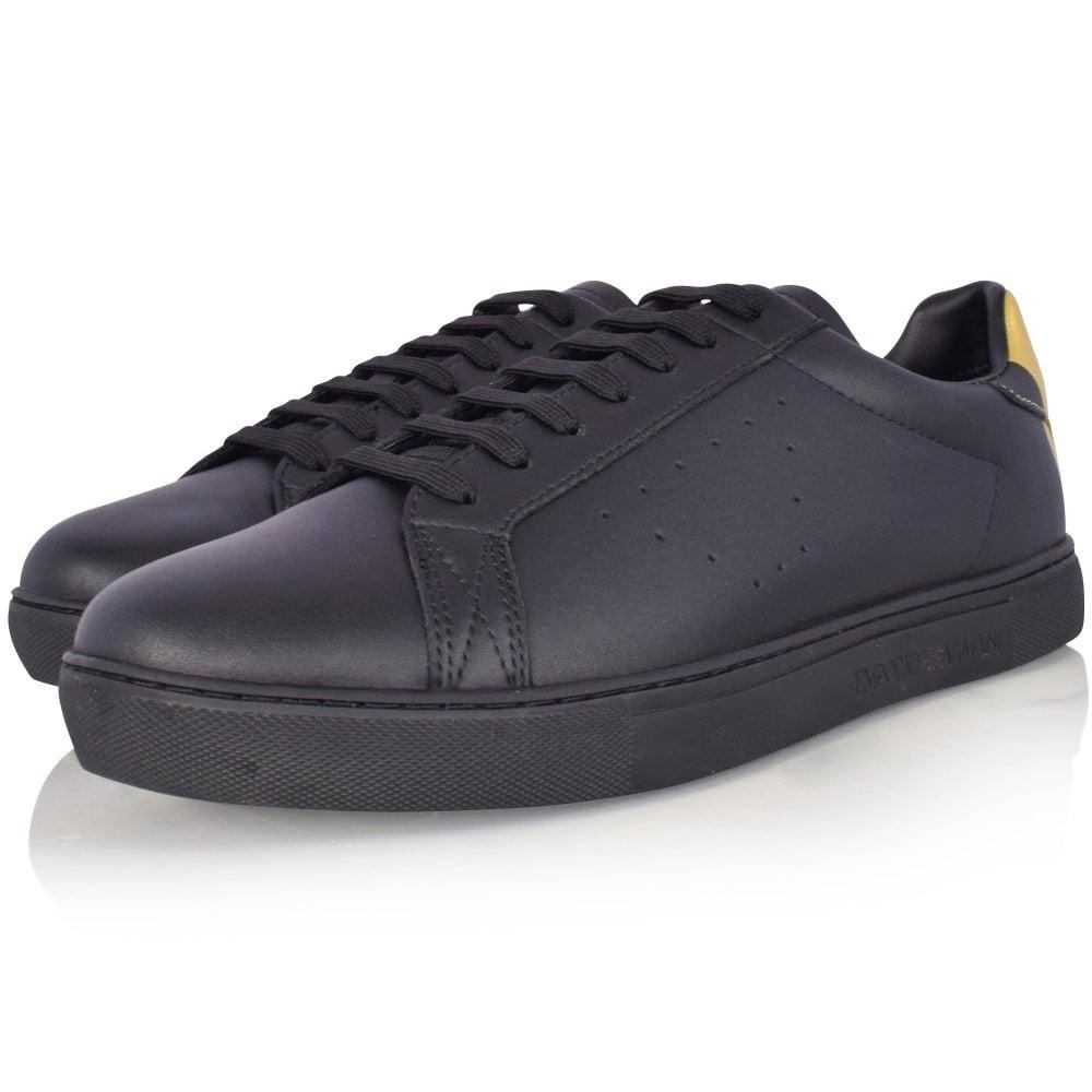 armani sneakers black gold