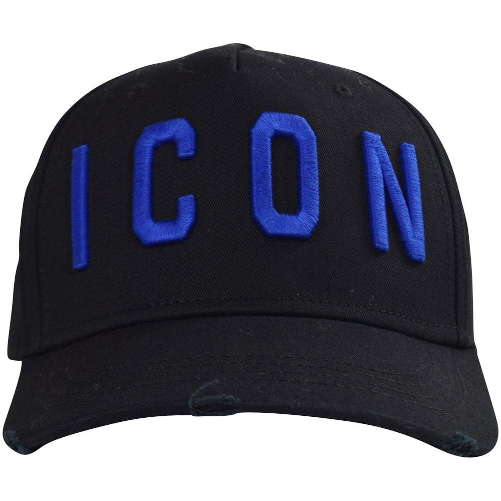 black and blue icon cap