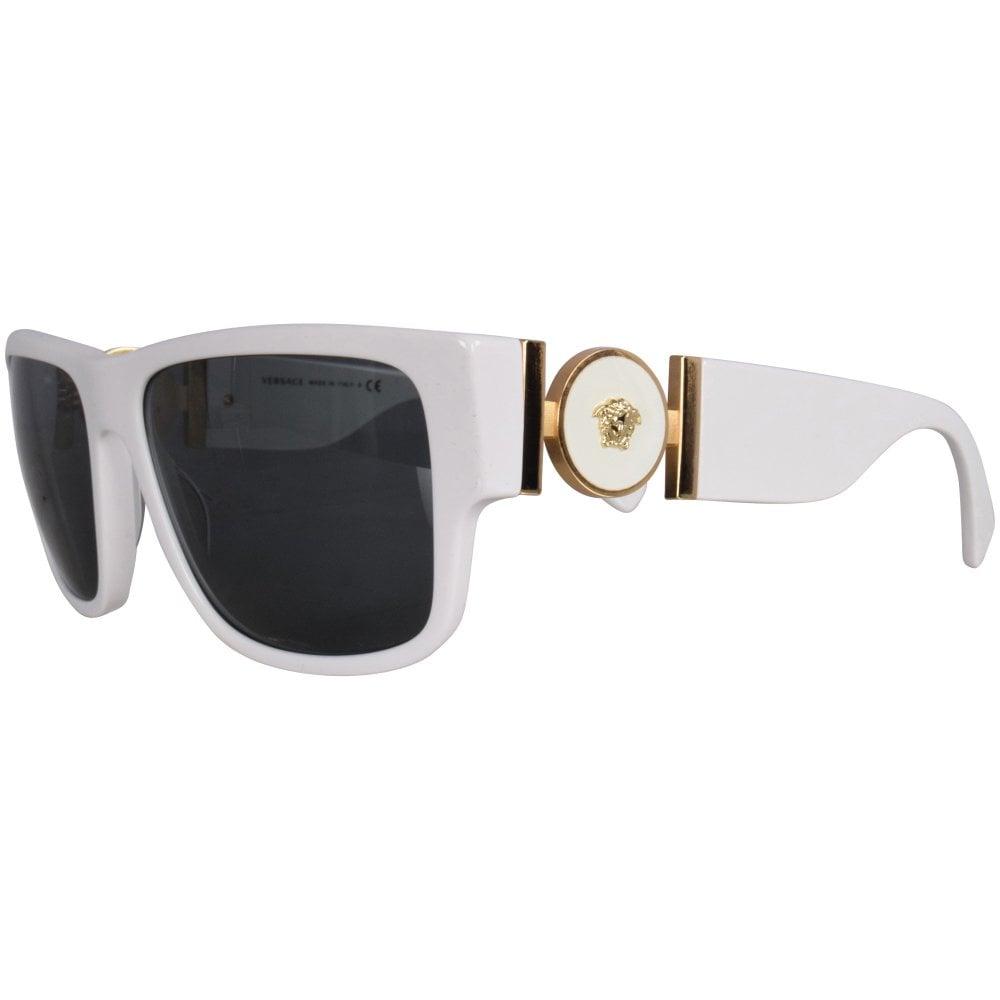Versace White Frame Medusa Logo Sunglasses for Men | Lyst