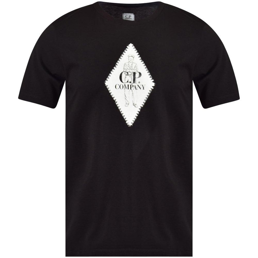 C.P. Company Cotton Black Diamond Logo T-shirt for Men - Lyst