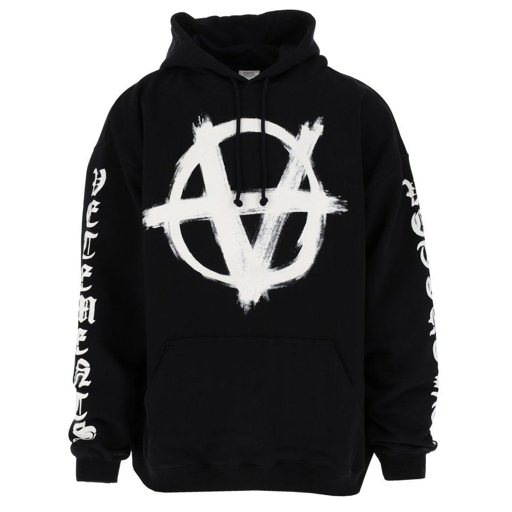 Vetements Double Anarchy Pull Over Hoodie Black for Men | Lyst