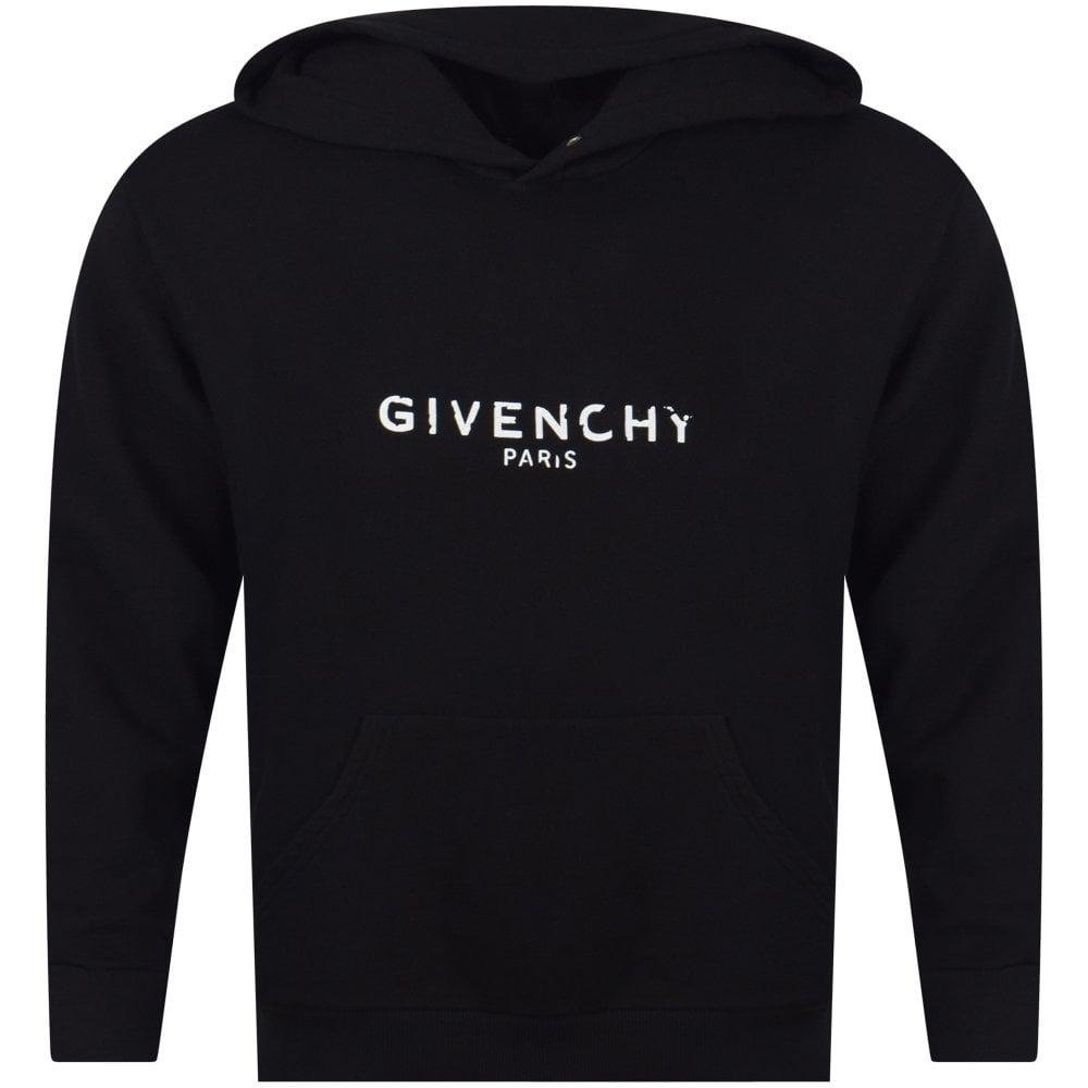 Givenchy Black Cracked Text Pullover Hoodie for Men | Lyst