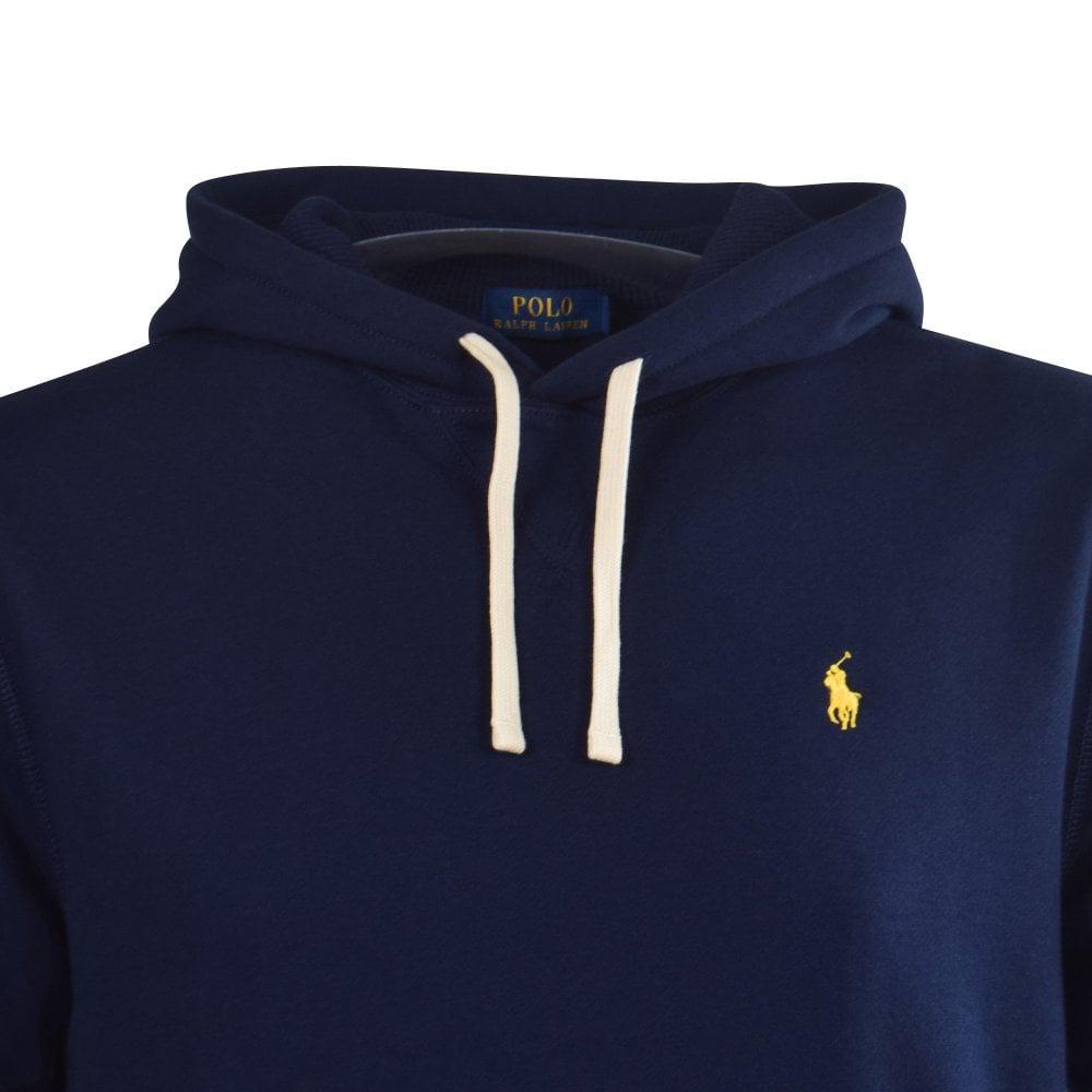 Polo Ralph Lauren Cotton Navy/yellow Pullover Hoodie in Blue for Men - Lyst