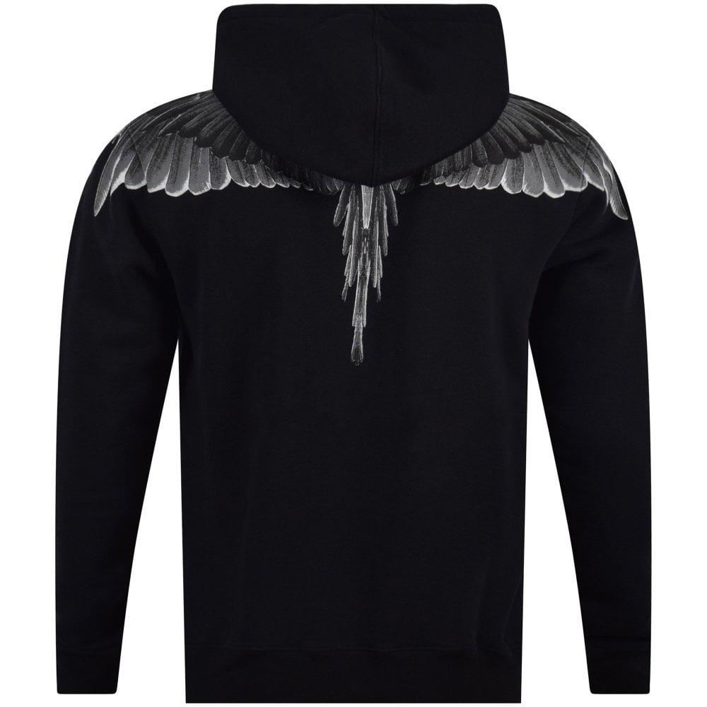 Marcelo Burlon Cotton Wings Hoodie in Black/Black (Black) for Men - Lyst