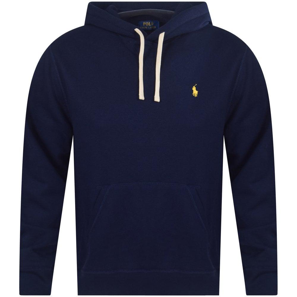 Polo Ralph Lauren Cotton Navy/yellow Pullover Hoodie in Blue for Men | Lyst