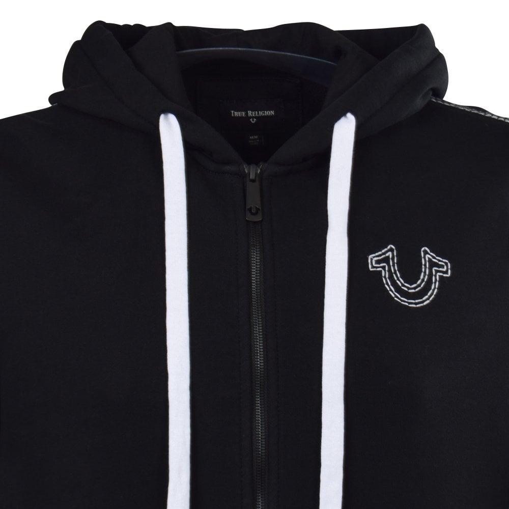 true religion black and white hoodie