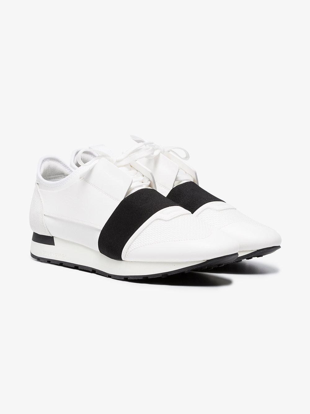 balenciaga race runner white black