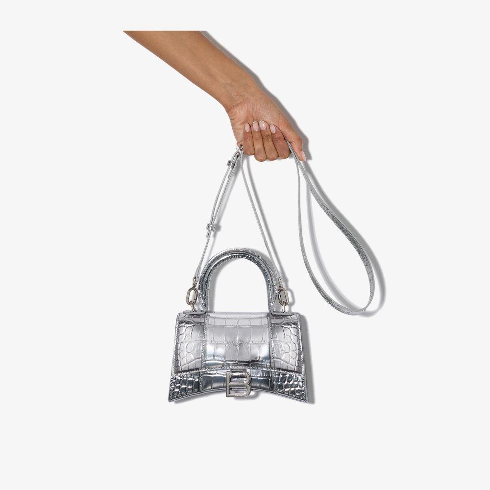 Balenciaga Mini Hourglass Tote Bag - Silver
