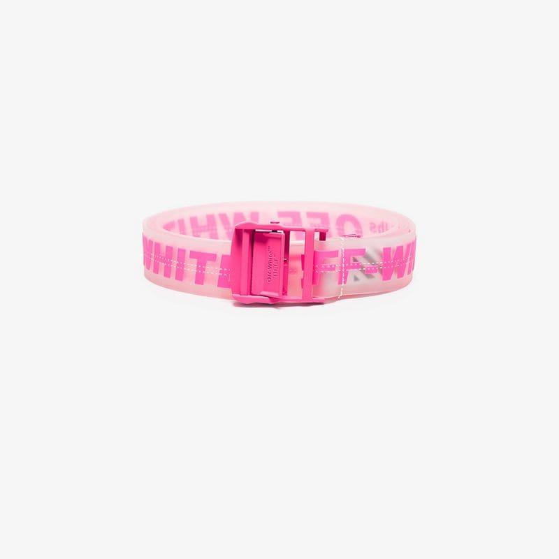 Off white neon pink belt best sale
