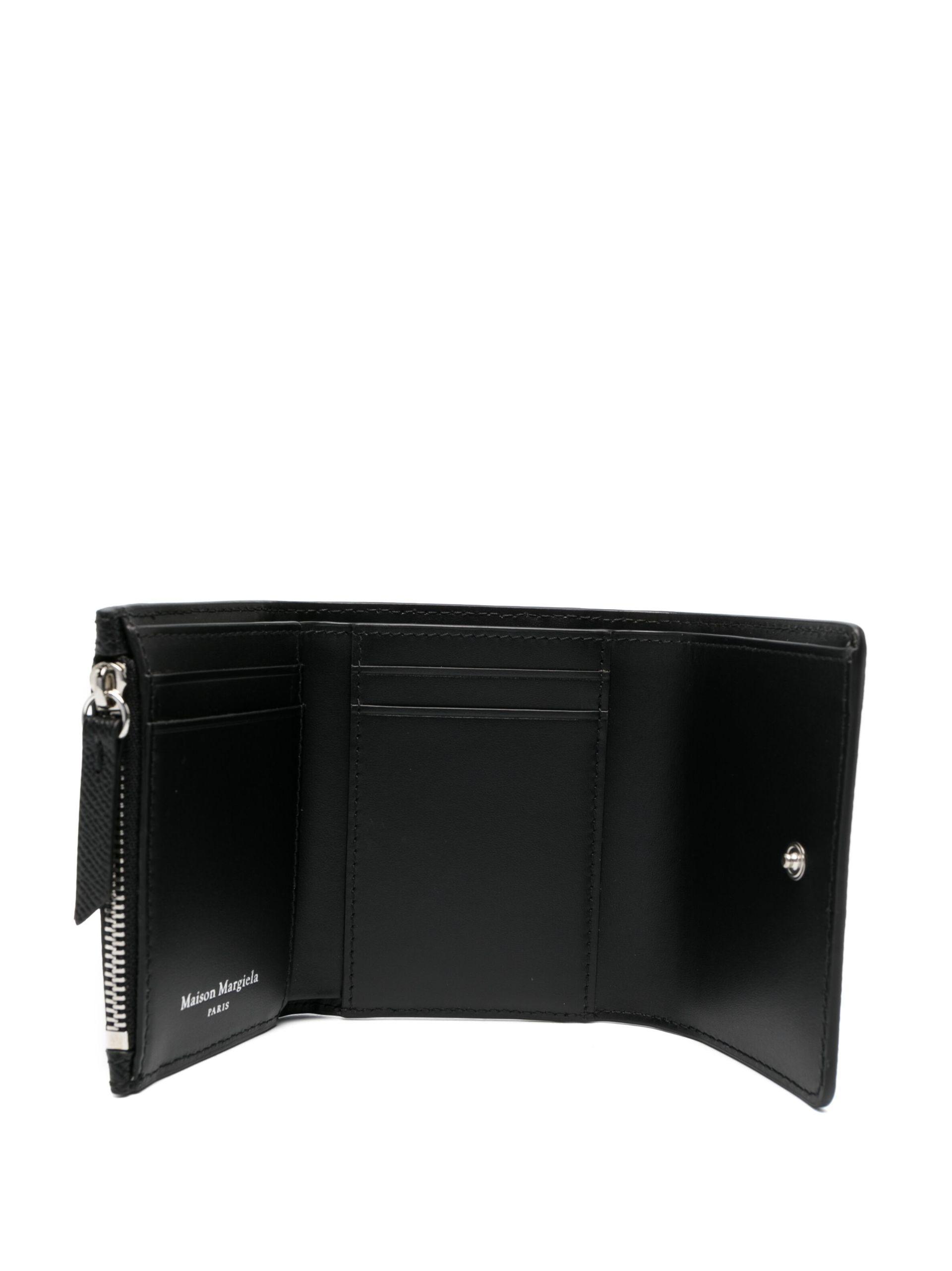 Black Paris Compact Zip Wallet