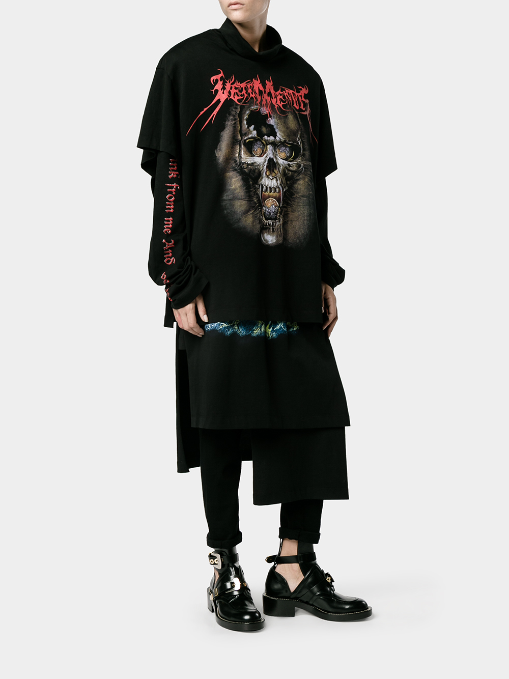 Vetements Oversized Layered Cotton T-Shirt Dress in Black | Lyst