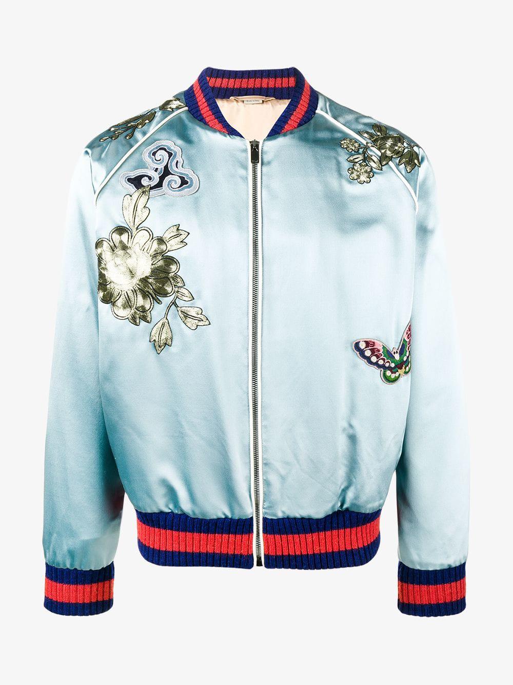 gucci embroidered bomber jacket