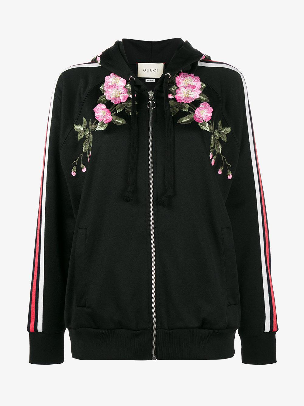 embroidered zip hoodie