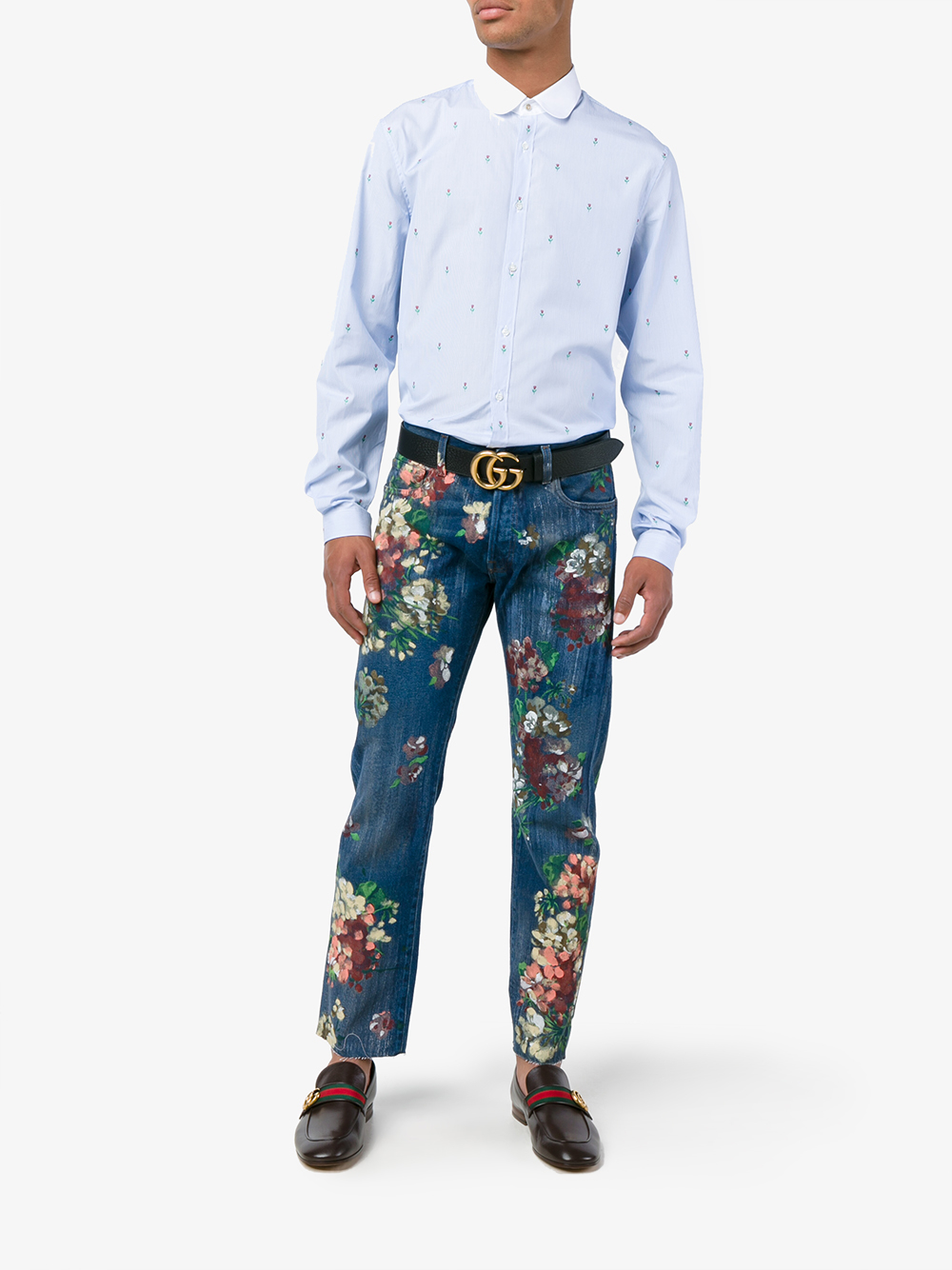 Gucci Floral Painted Jeans in Blue for Men | Lyst