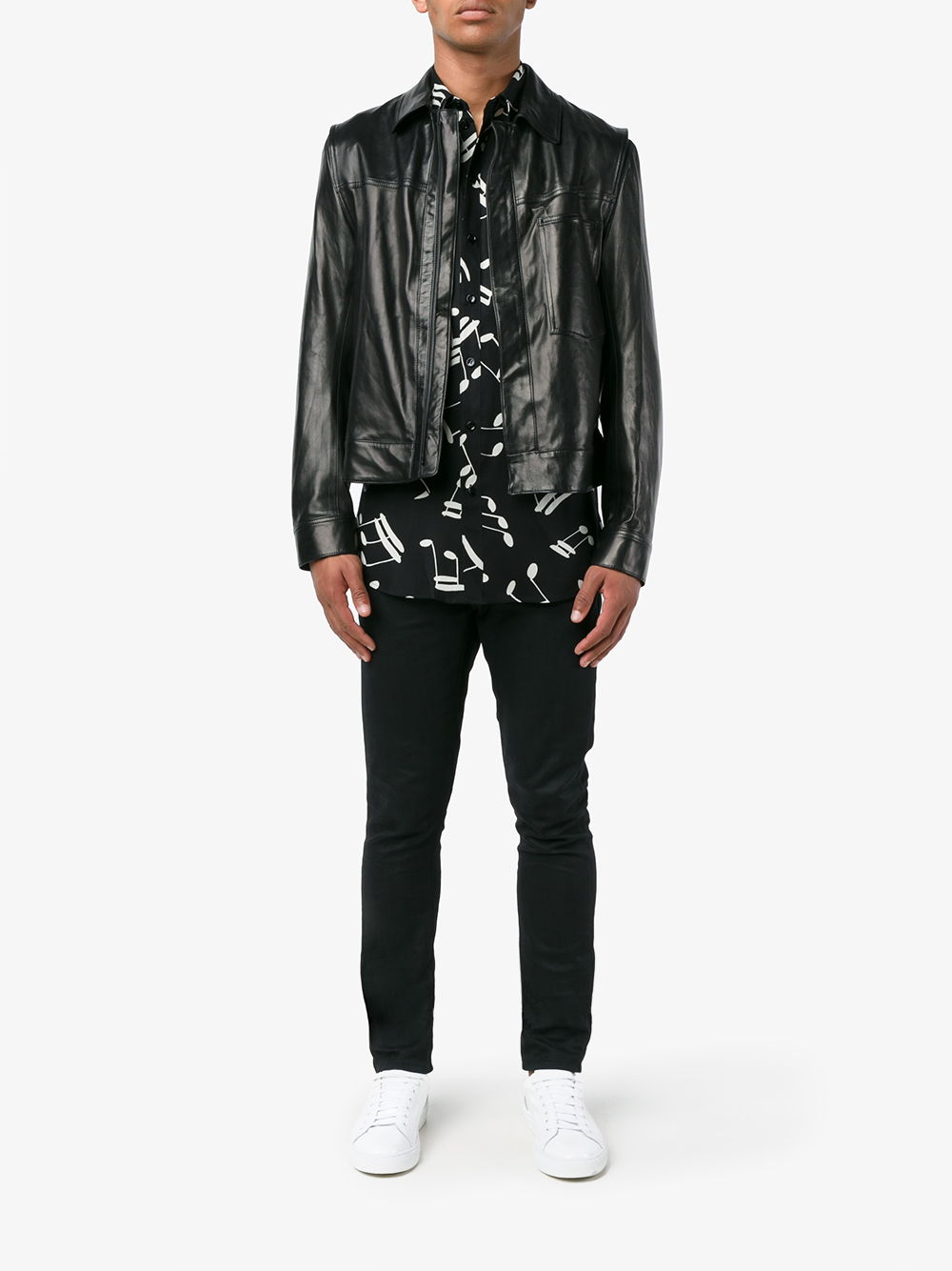Saint Laurent Denim Music Note Printed 