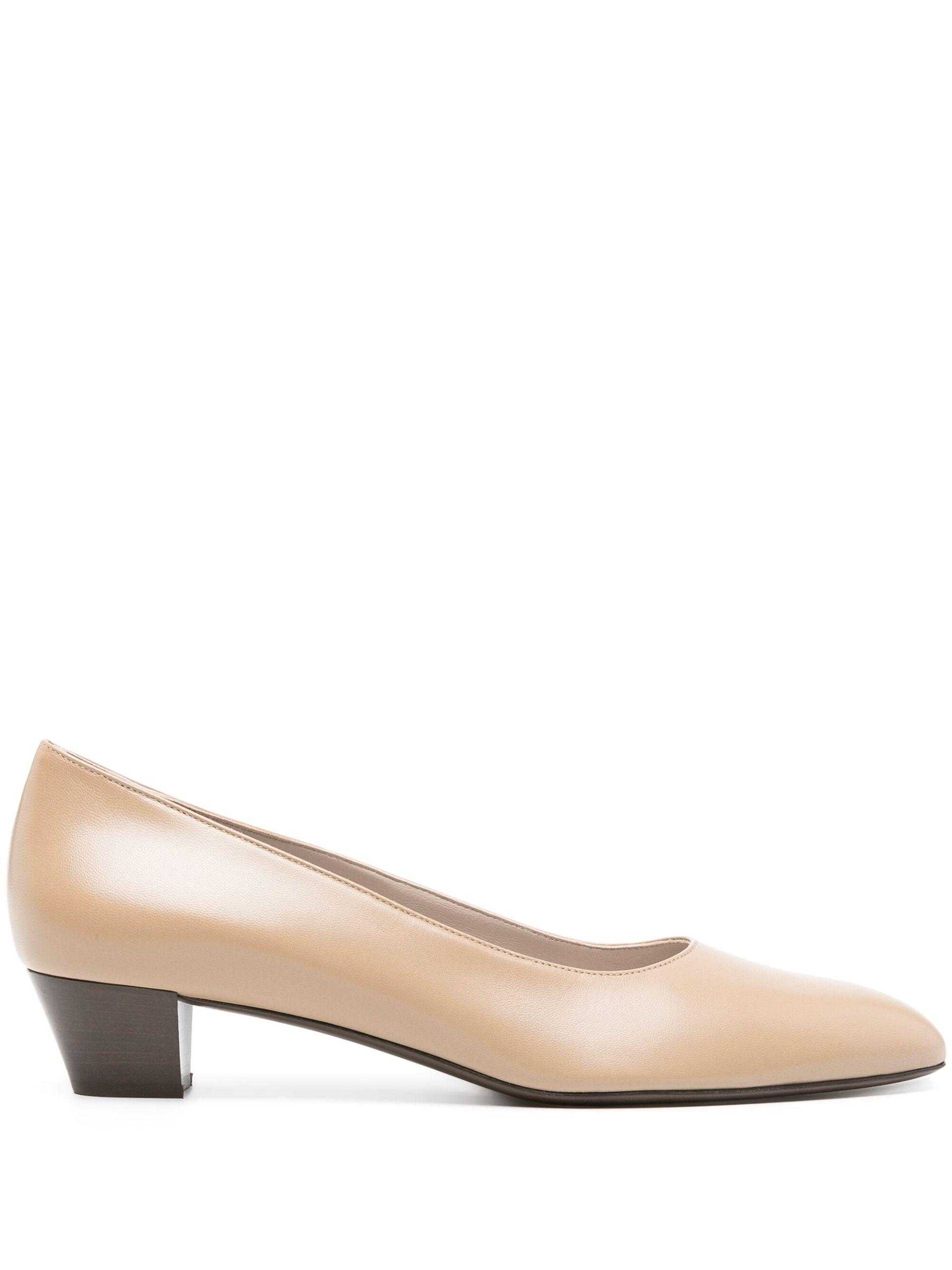 The Row Neutral Luisa 35 Square-toe Leather Pumps in Natural | Lyst
