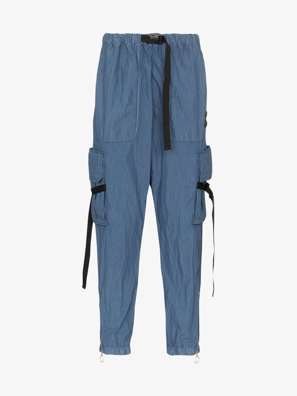 Off-White c/o Virgil Abloh Denim Cargo Trousers in Blue for Men | Lyst