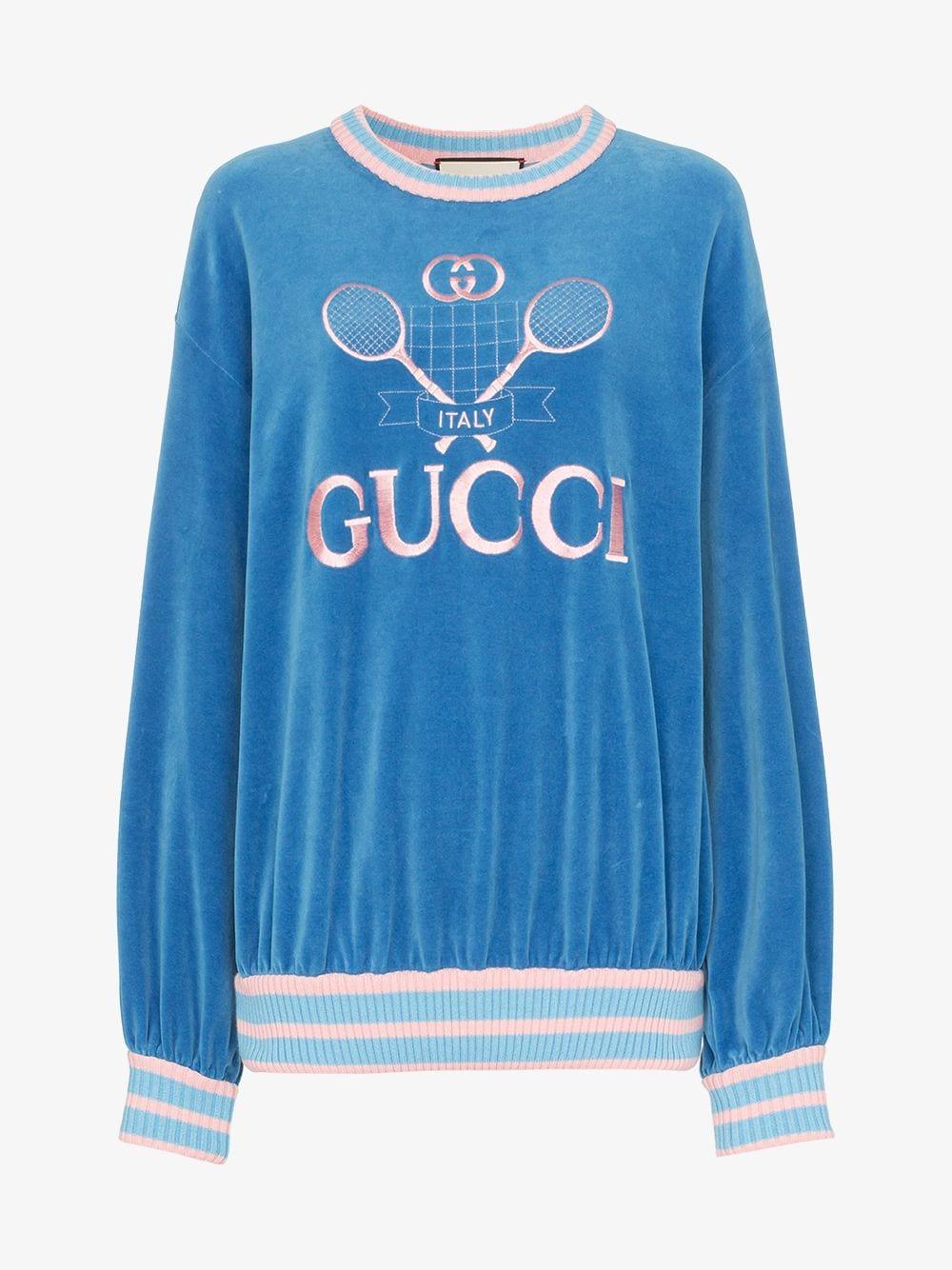 Gucci Cotton Sweatshirt With Tennis in Blue | Lyst