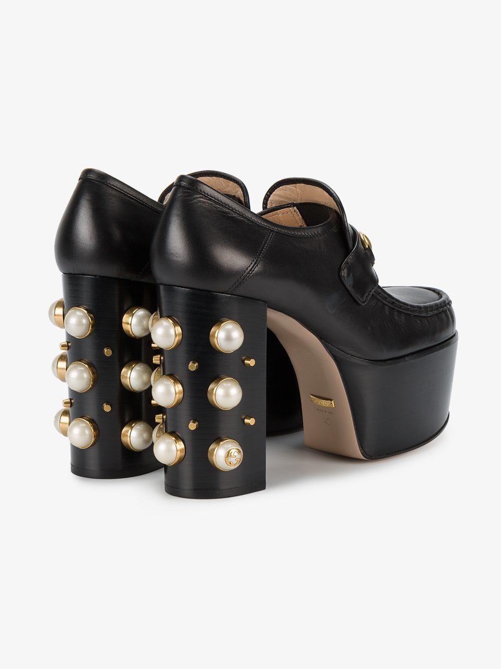 gucci platform heels black
