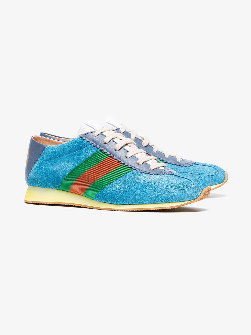 gucci blue suede sneakers