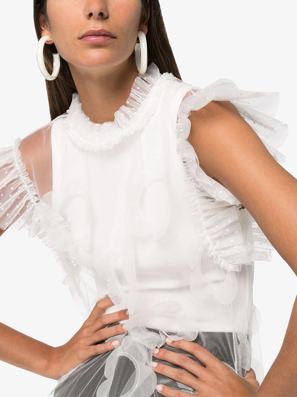 Viktor Rolf Tulle Appliqued Midi Dress In White Lyst