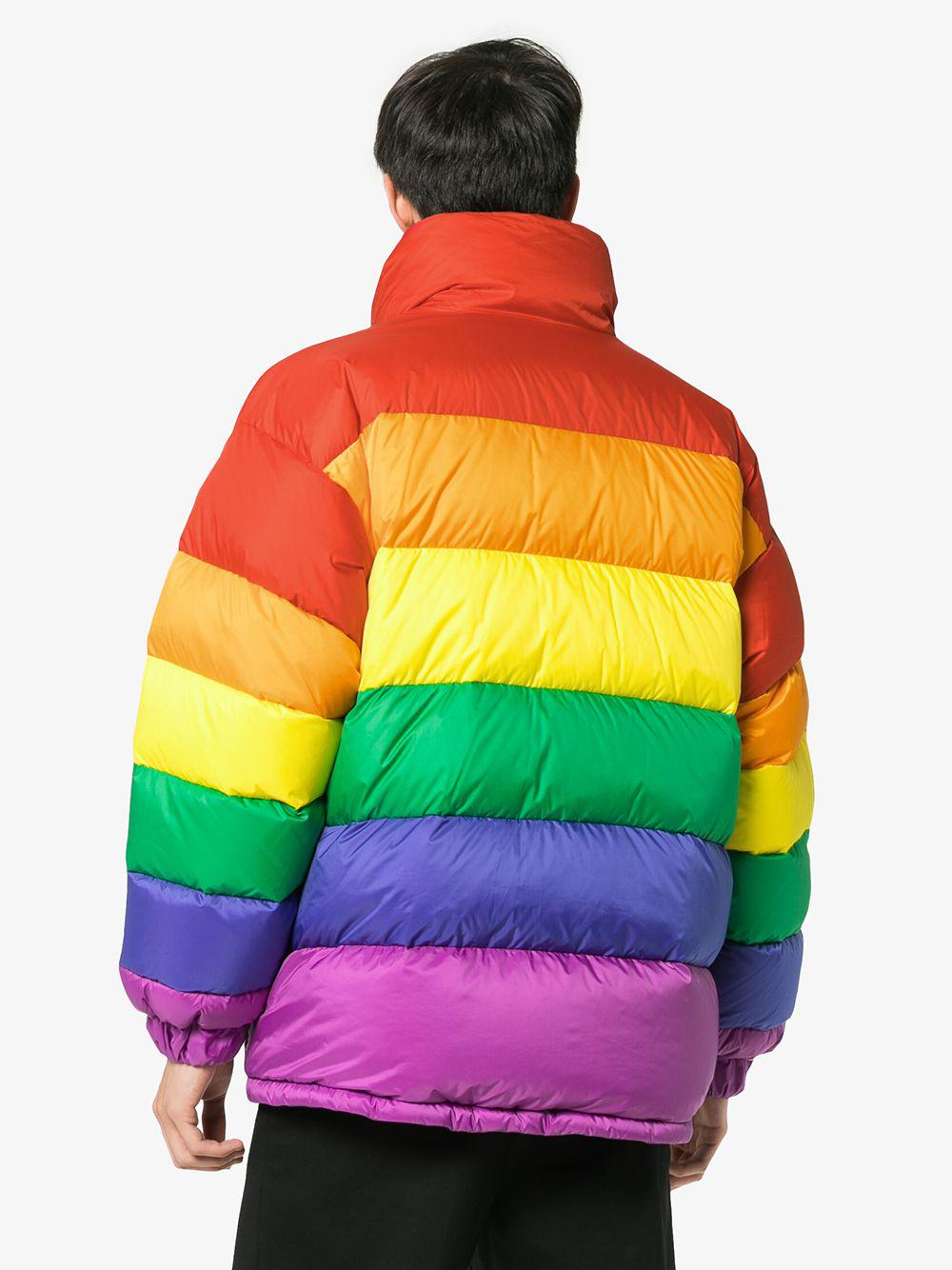 Burberry Rainbow Feather Down Puffer Jacket in Red for Men | Lyst