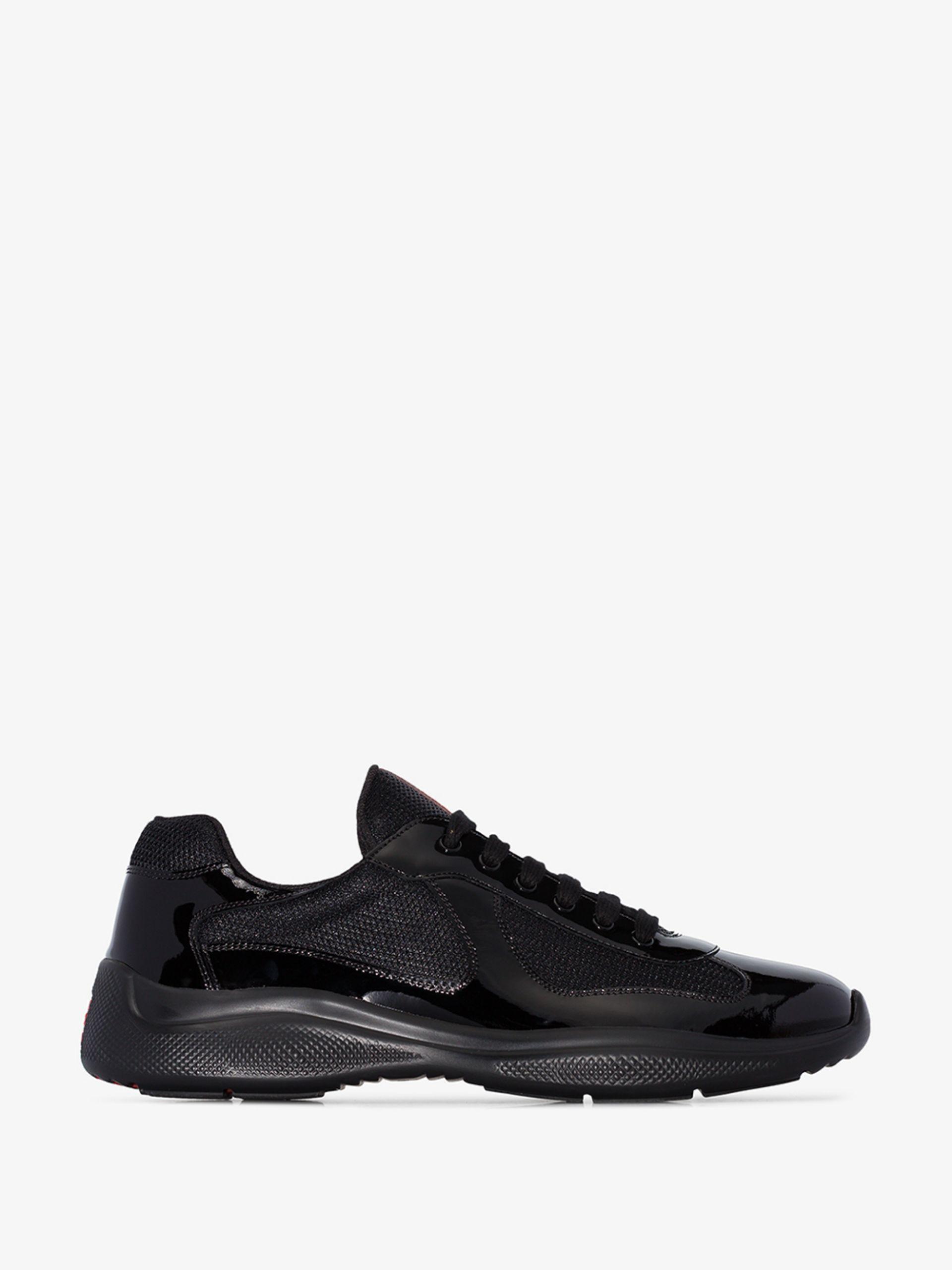 prada americas cup black leather