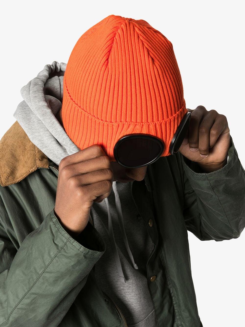 Orange goggle Cotton Beanie Hat for Men 