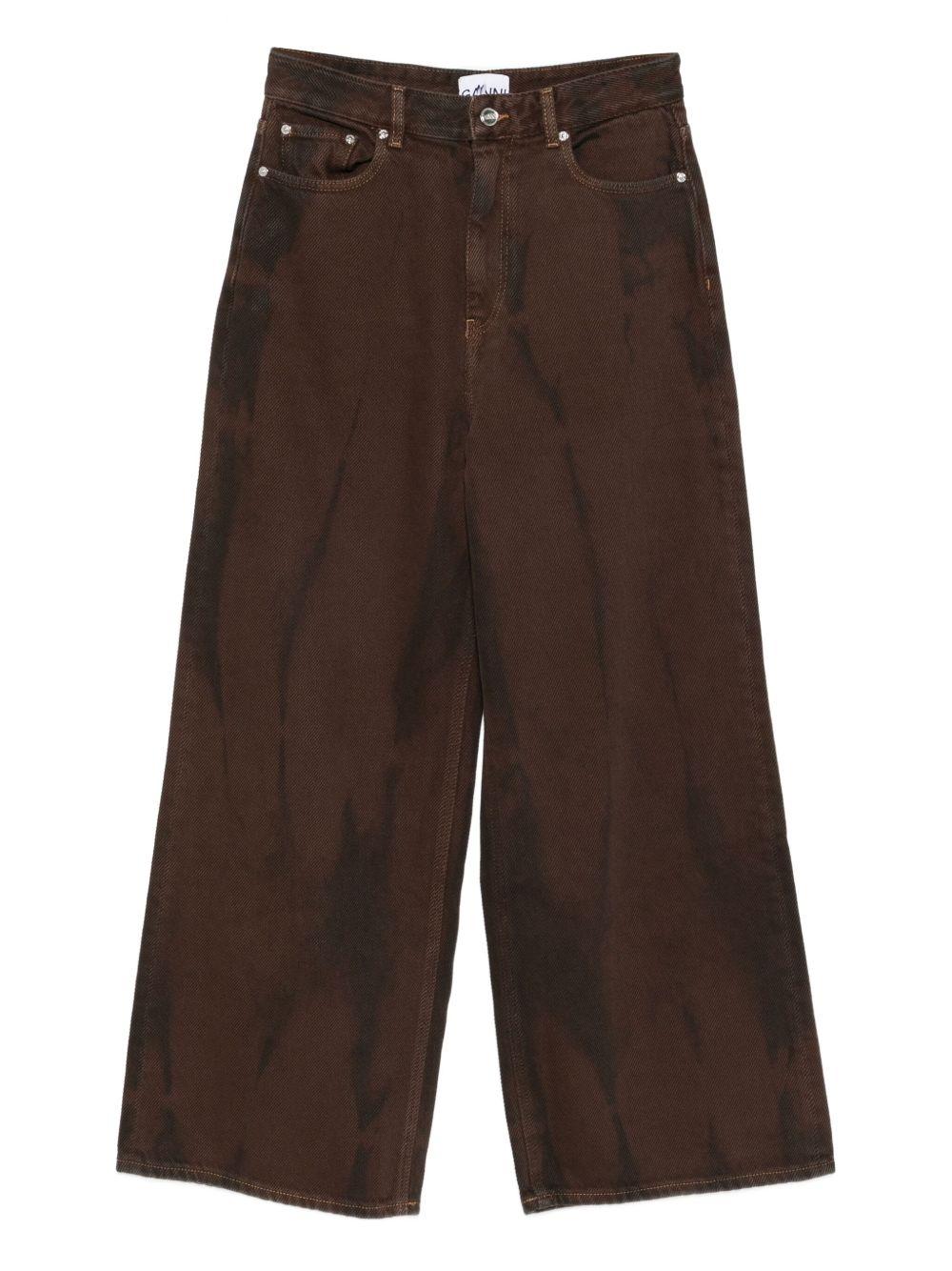 デニム・ジーパン GANNI WIDE-LEG BROWN JEANS Ganni Wide-leg jeans for Women | Online Sale up to 50% off