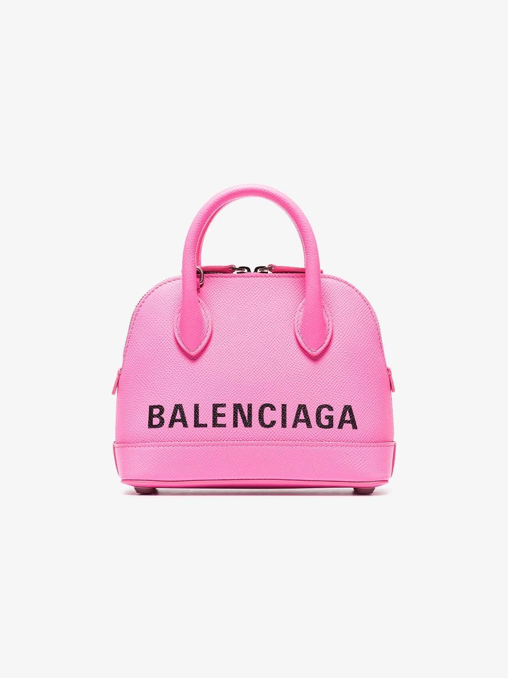 Balenciaga XXS Ville Croc-Embossed Leather Top Handle Bag