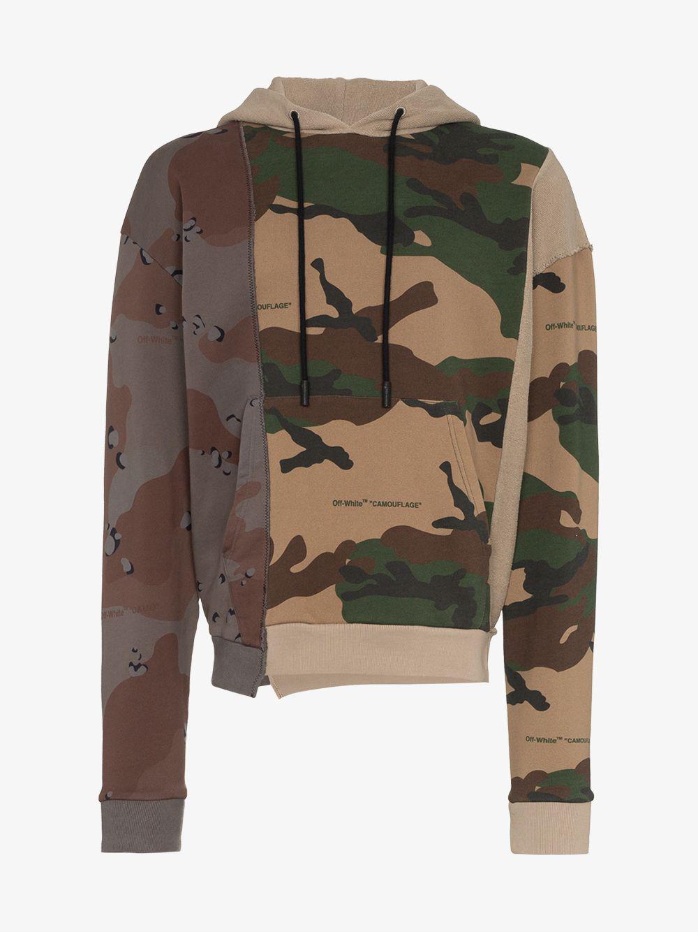 Off-White c/o Virgil Abloh Cotton Panelled Camouflage Hooded Sweatshirt for  Men - Lyst