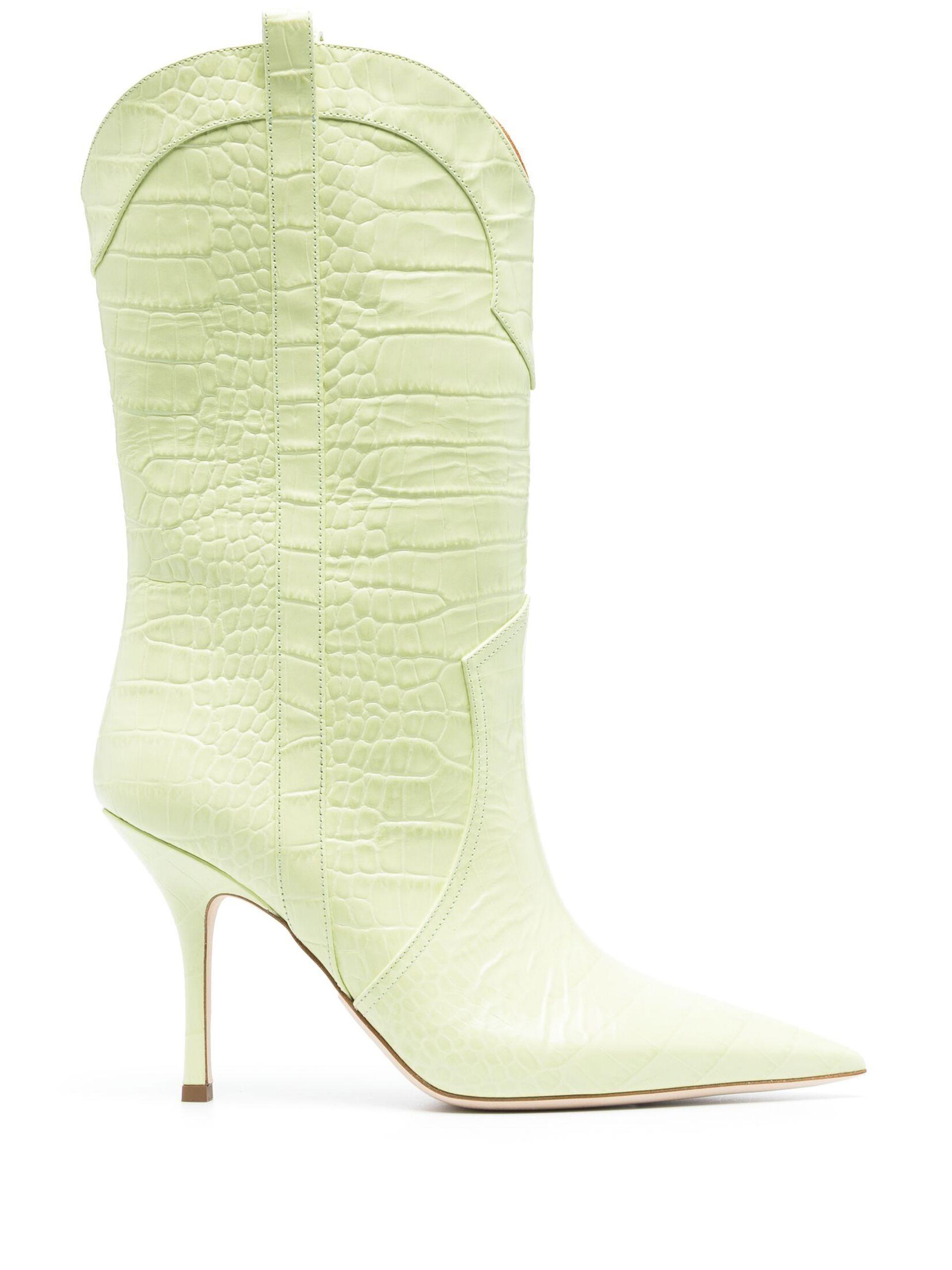 Paris Texas Paloma 95 Crocodile Embossed Boots - Women's - Calf Leather in  Green | Lyst