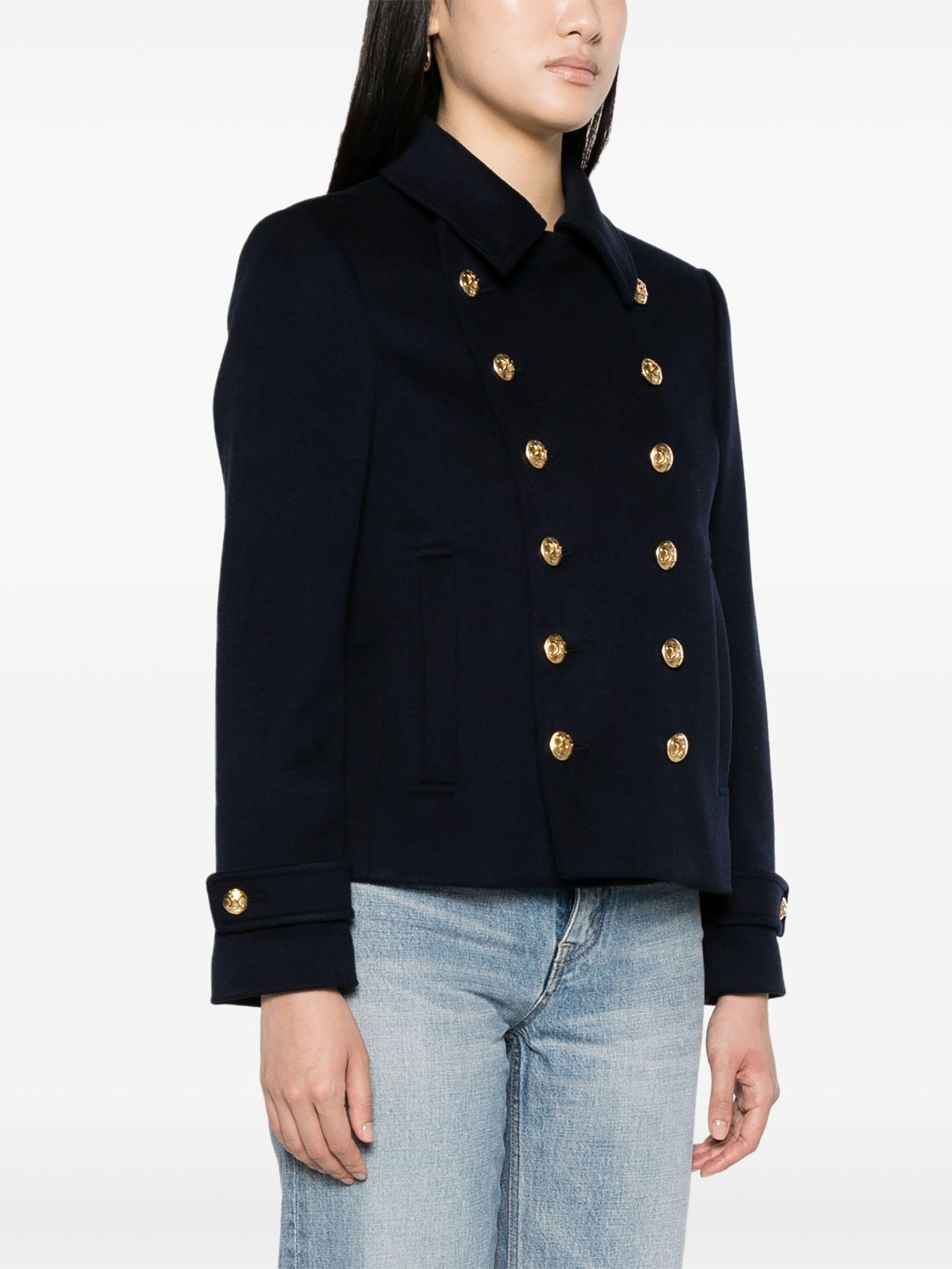 【送料&関税込】Celine Double-breasted Jacket CELINE HOMME Slim-Fit Double-Breasted Cashmere Coat for Men