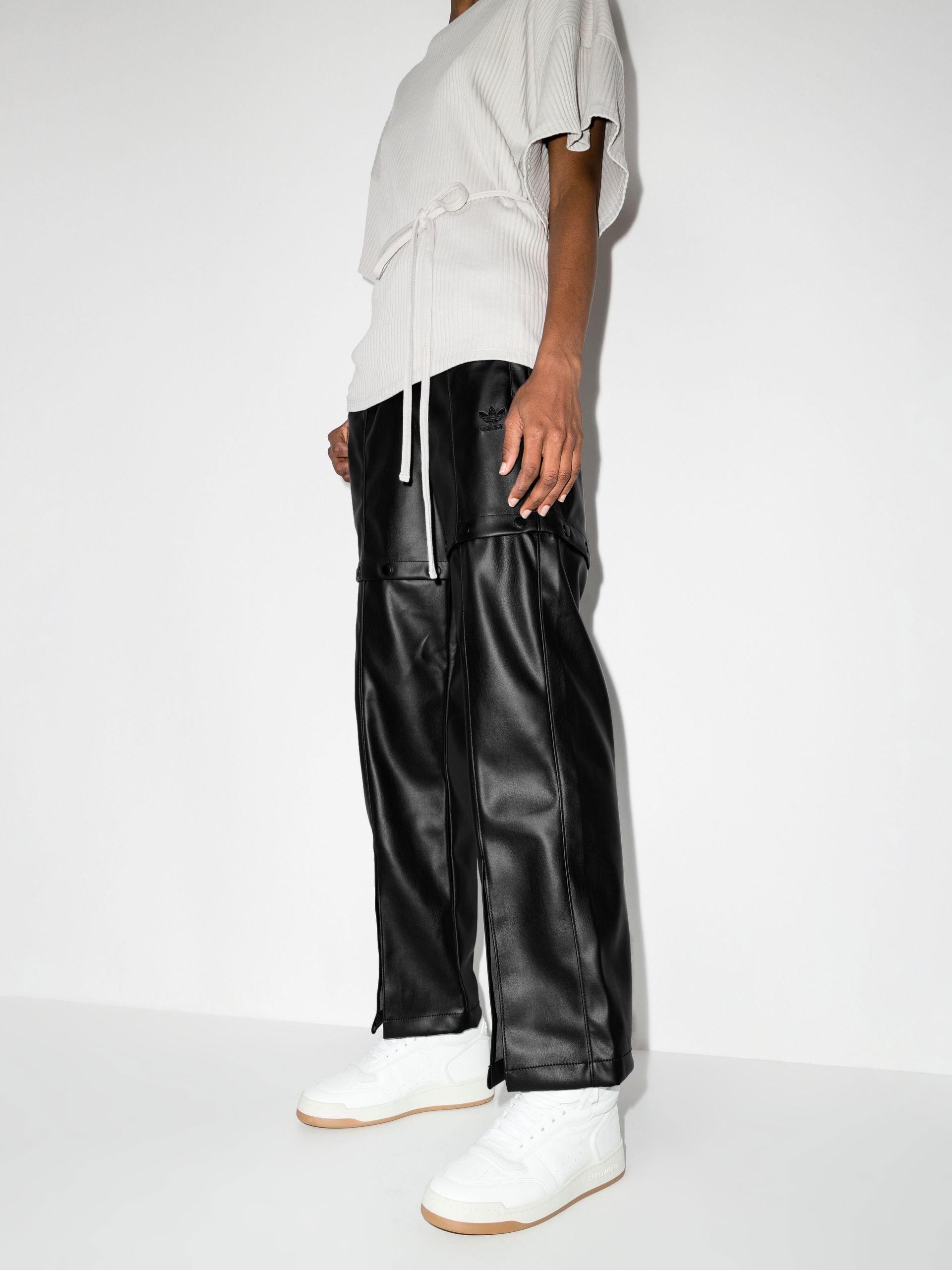 adidas Black Always Original Faux Leather Track Pants | Lyst