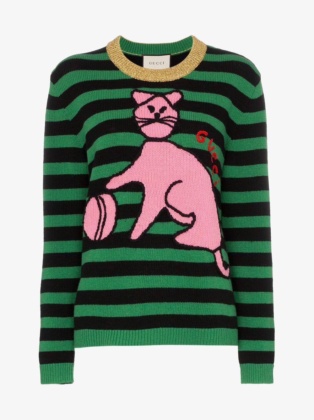 green cat sweater