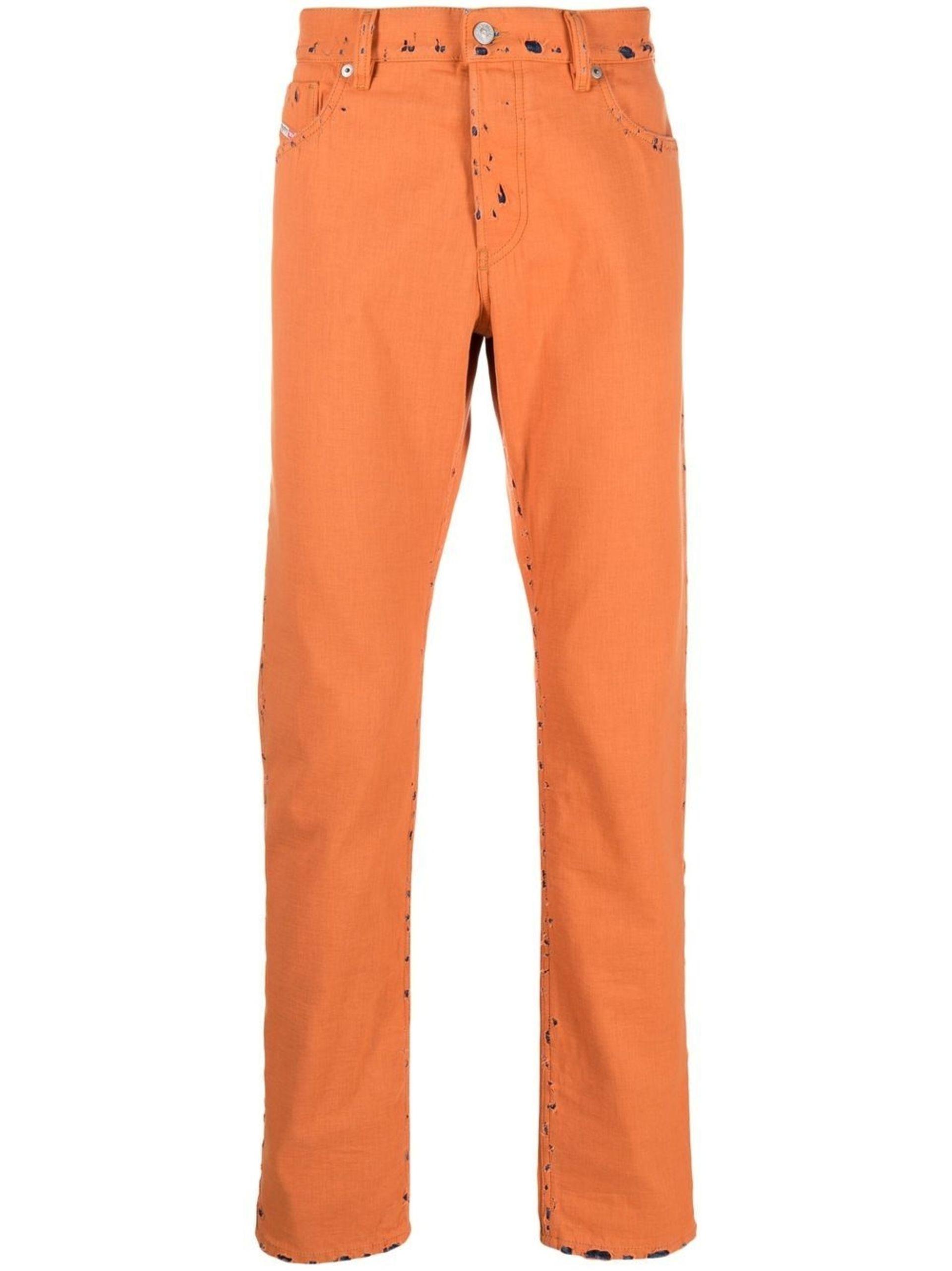 DIESEL Straight-leg Jeans in Orange for Men | Lyst UK