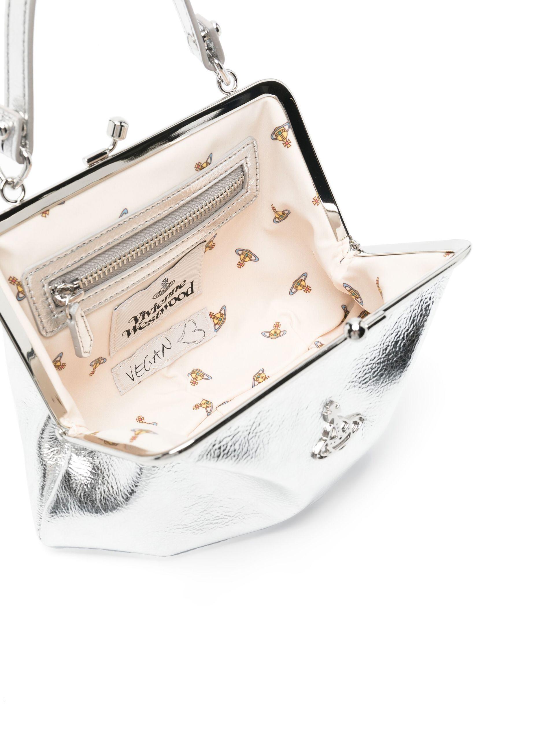 Vivienne Westwood Granny Frame Metallic Mini Bag in White | Lyst