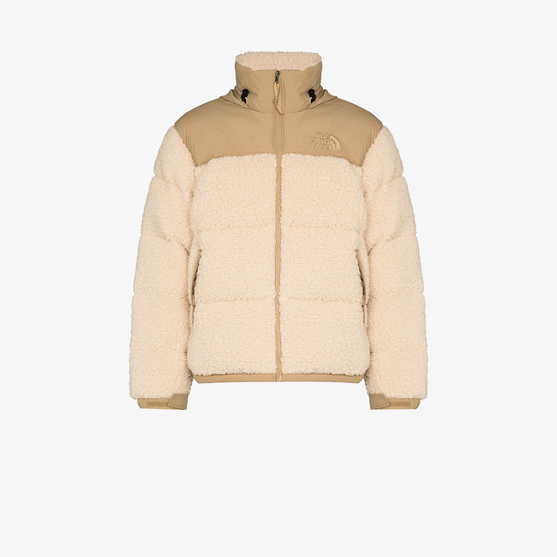 The North Face Beige Nuptse Sherpa Fleece Jacket in Natural for 