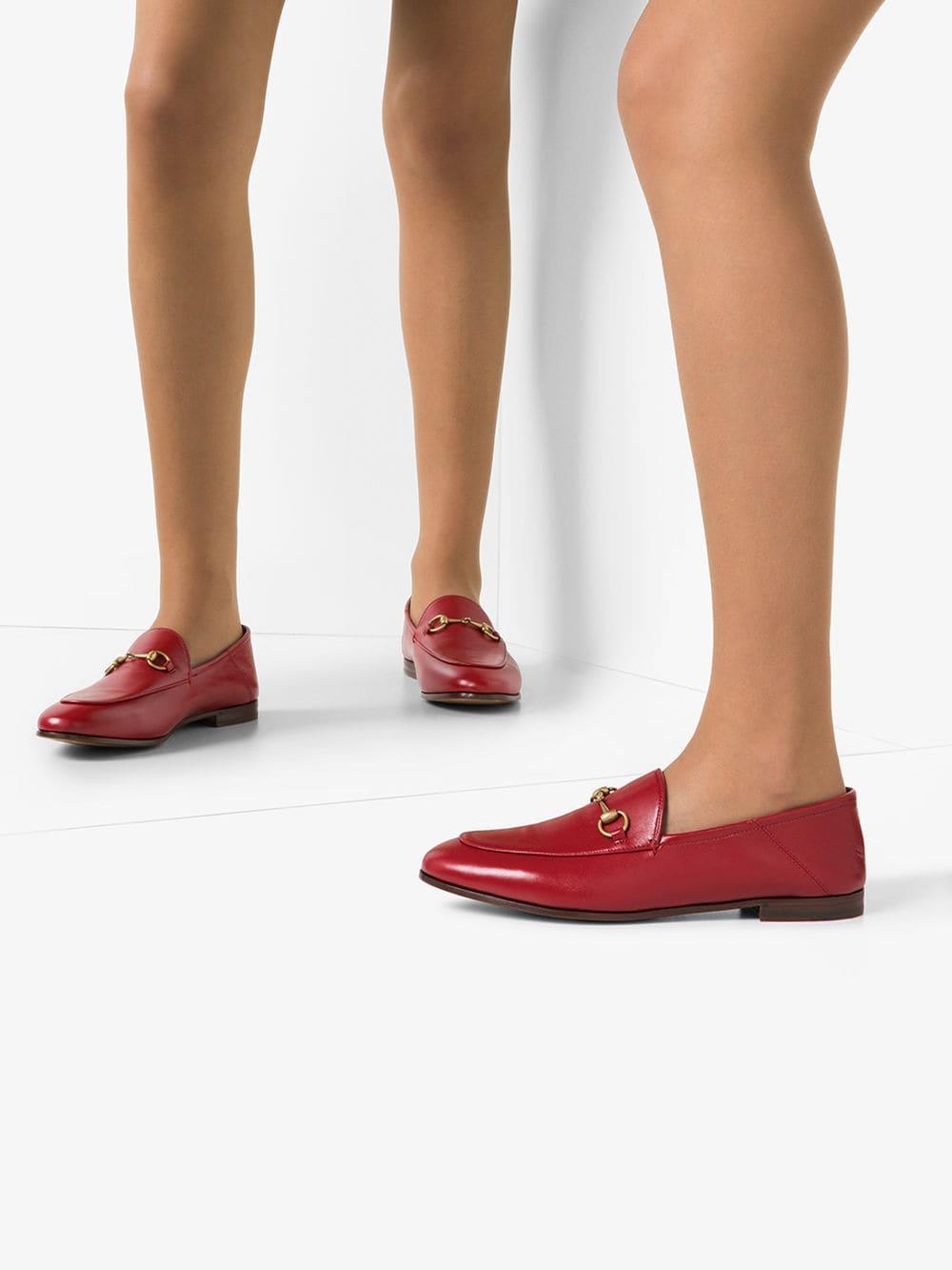 red gucci loafers