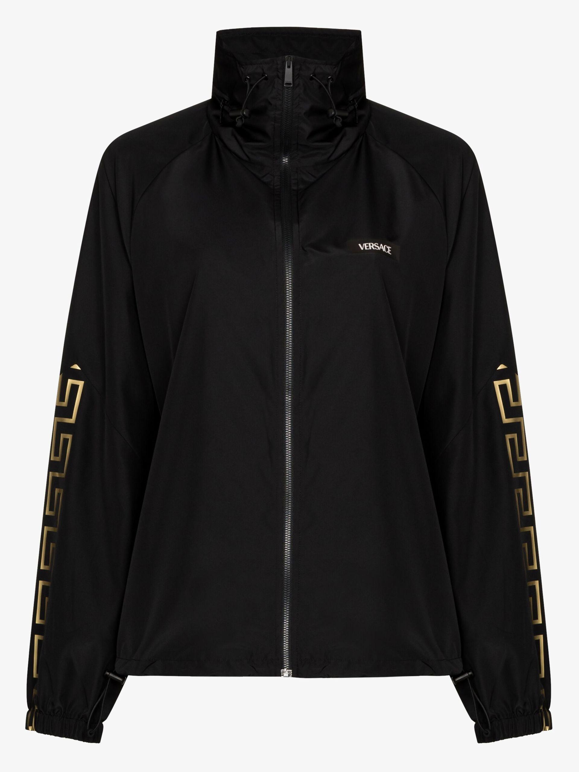 Versace Greca Border Zip-up Track Jacket - Women's -  Polyester/spandex/elastane in Black | Lyst